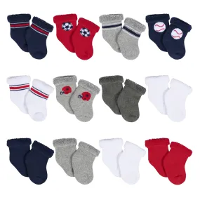 12-Pack Baby Boys All Star Terry Wiggle Proof® Socks