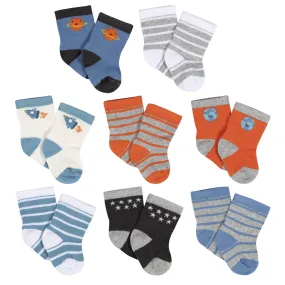 8-Pack Baby Boys Space Explorer Jersey Wiggle Proof Socks