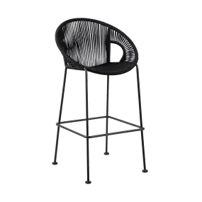 Acapulco 26 Indoor Outdoor Steel Bar Stool with Black Rope