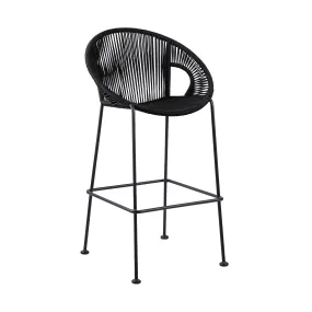 Acapulco 30 Indoor Outdoor Steel Bar Stool with Black Rope