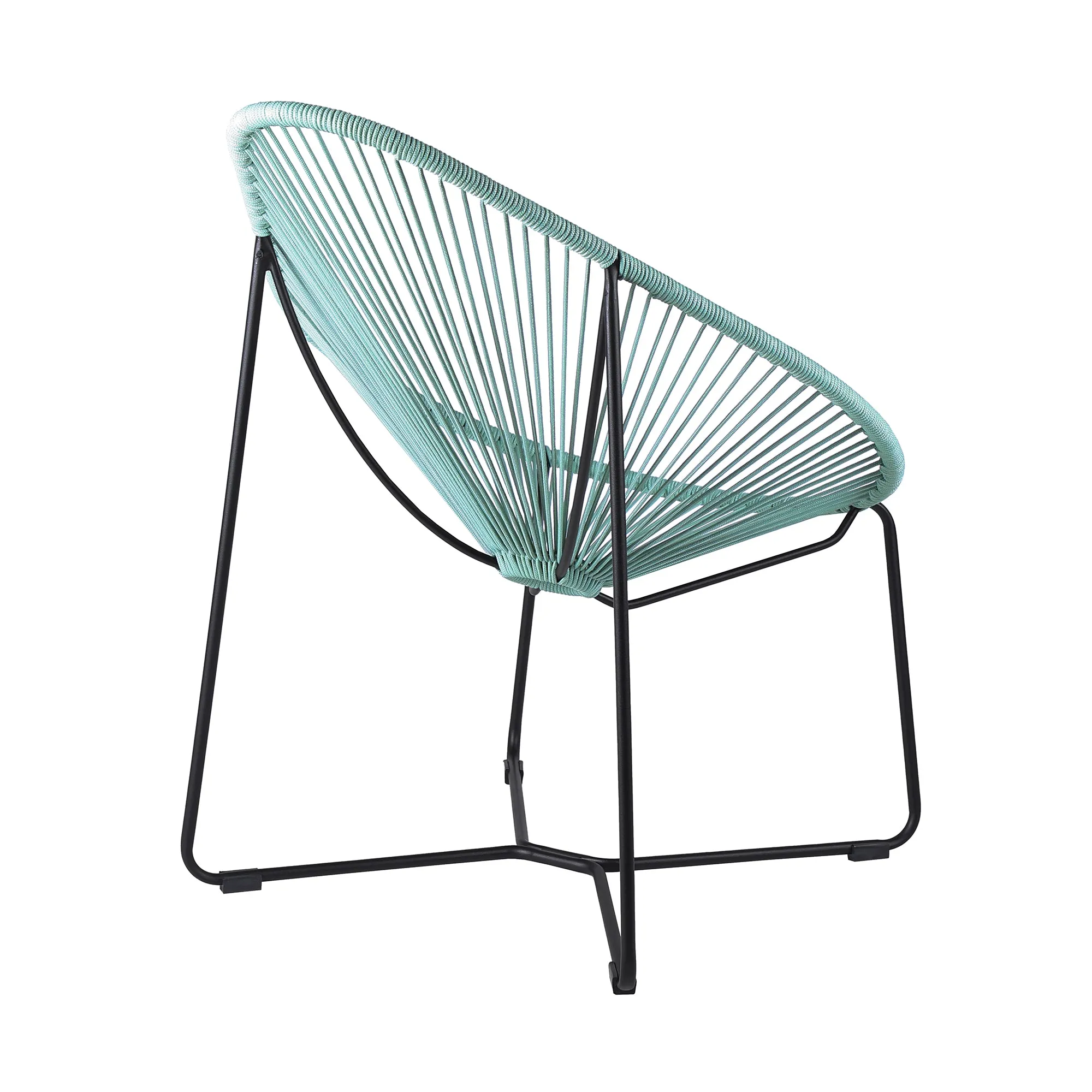 Acapulco Indoor Outdoor Steel Papasan Lounge Chair with Wasabi Rope