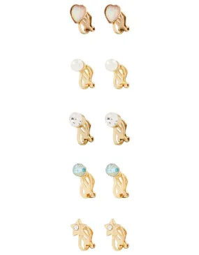 Accessorize London Pack Of 5 Pretty Clip On Earrings