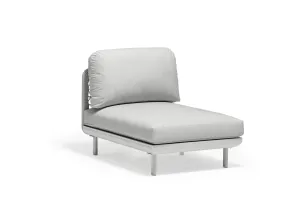 Amberly Deep Armless Chair in Light Grey