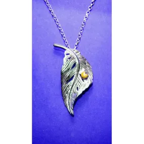 Angel Feather   14ct Heart Pendant