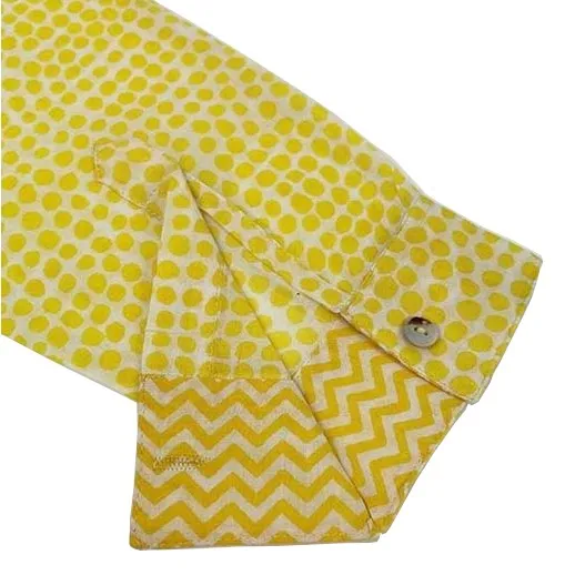 Antigua Cotton Shirt Yellow Polka Dots