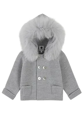 Bobble Babies knitted jacket in Steel Grey