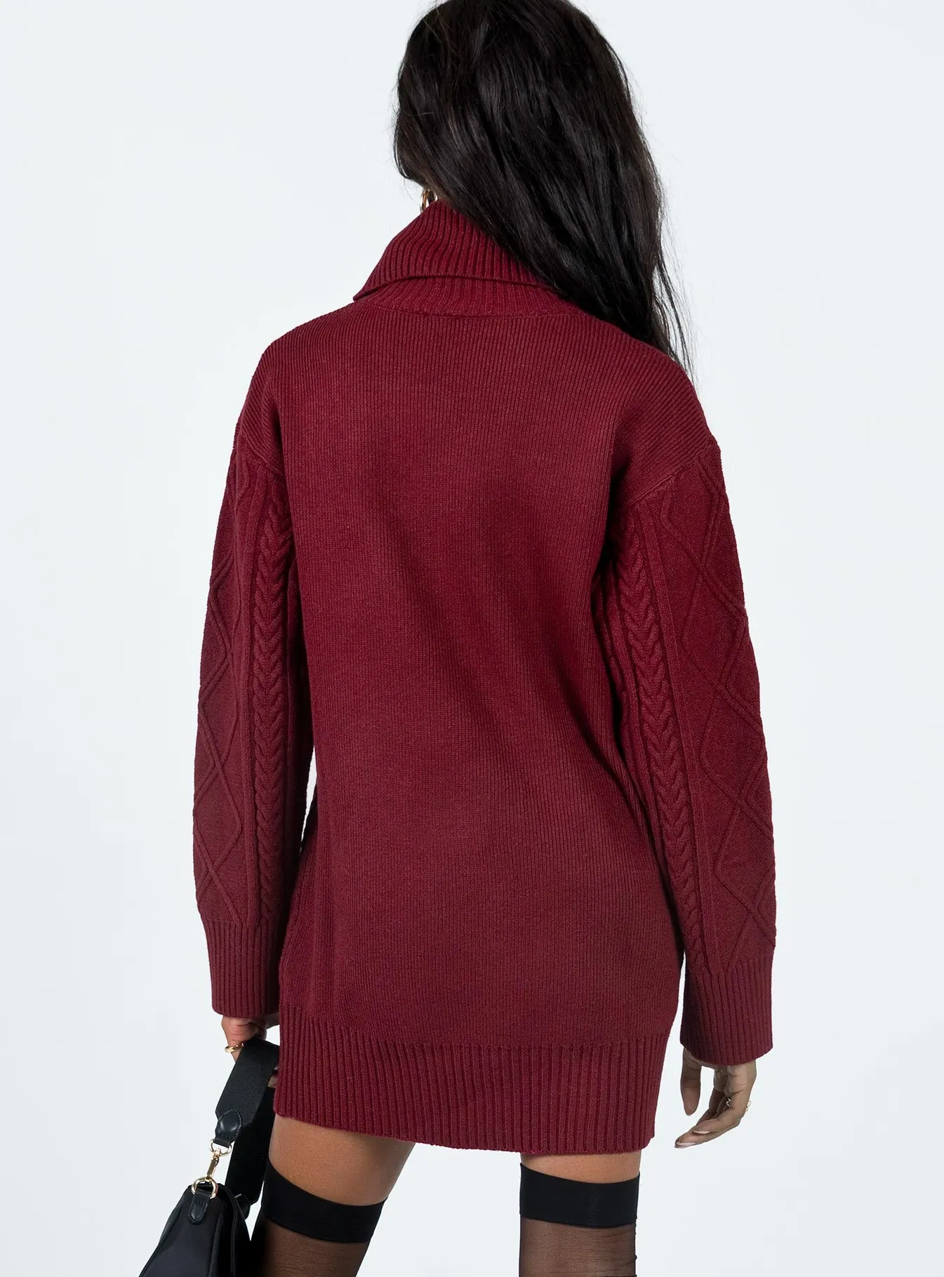 Bonington Sweater Dress Burgundy