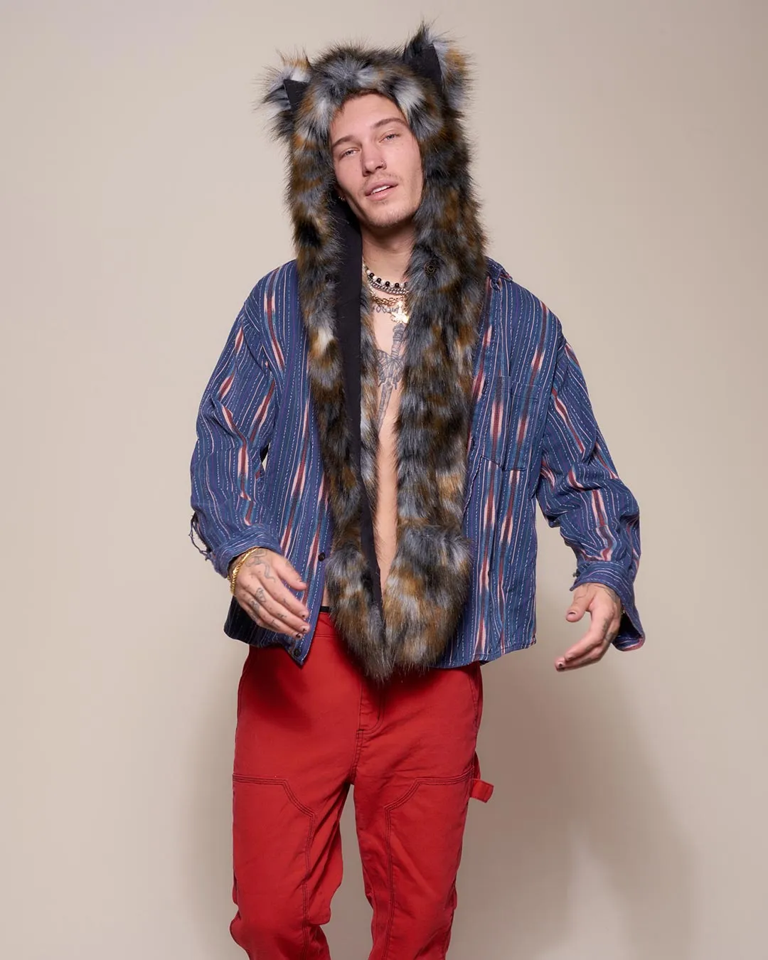 Brindle Wolf Collector Edition Faux Fur Hood | Men's