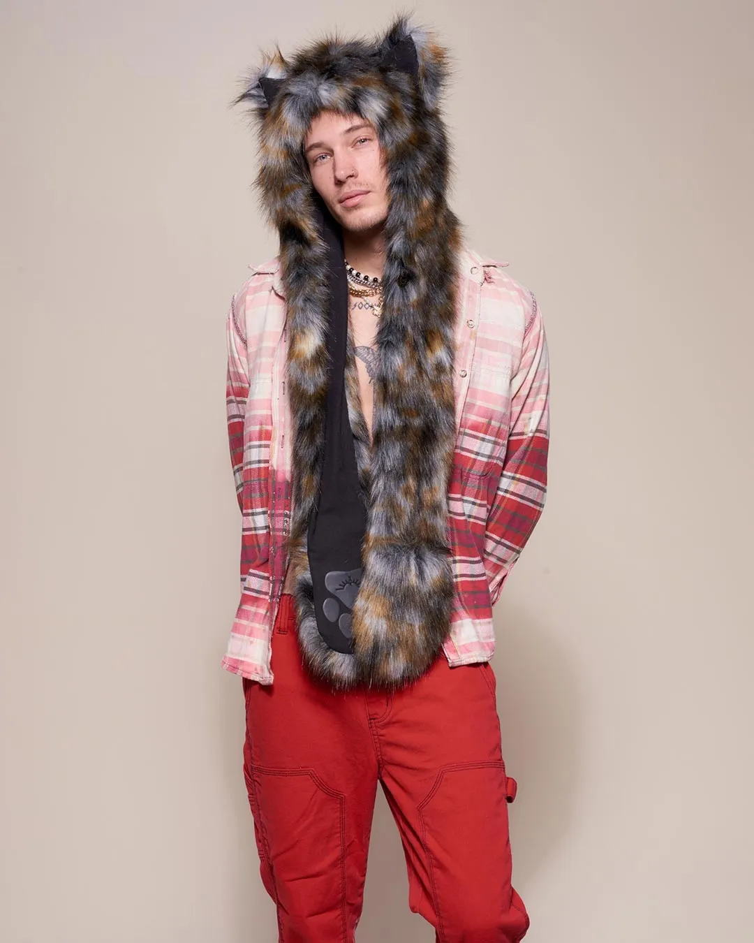 Brindle Wolf Collector Edition Faux Fur Hood | Men's