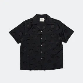 Camp Collar SS Shirt - Black Polka Dot