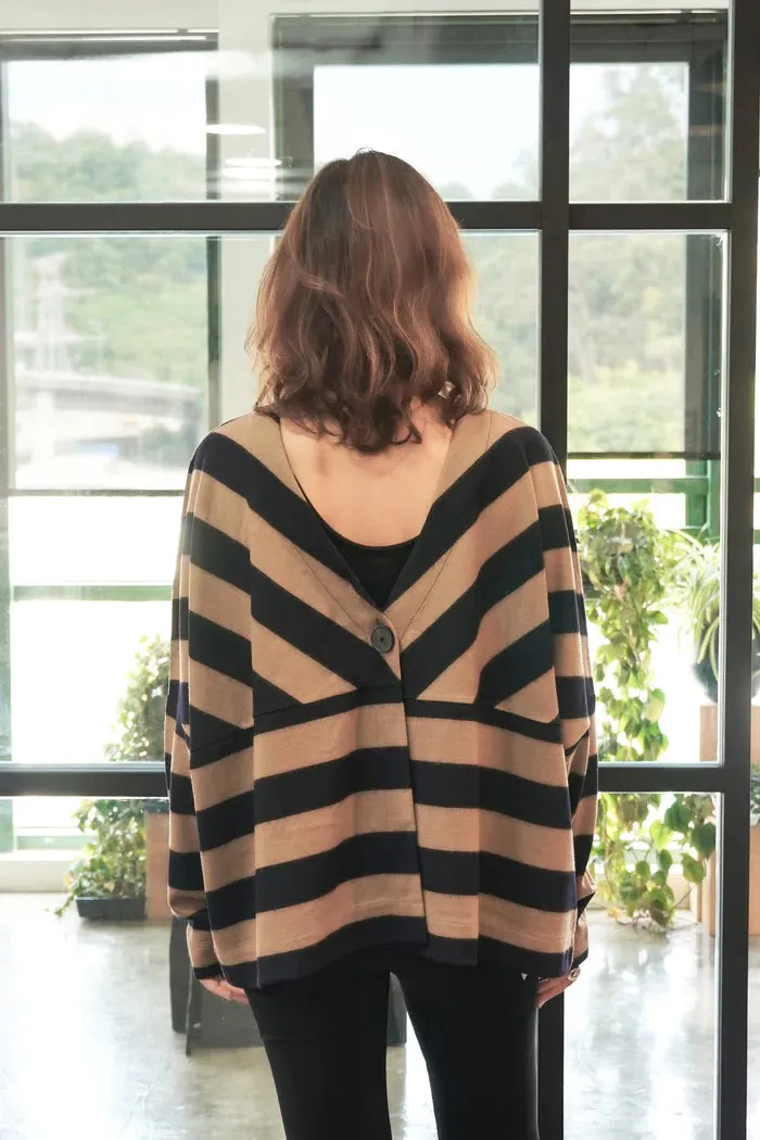 Charlotte Cardigan Chalk Stripe