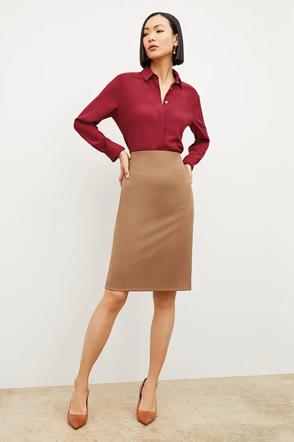 Cobble Hill Skirt - Washable Wool Twill :: Camel