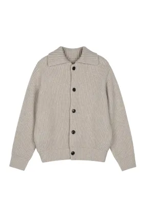 Collar Knitted Wide Cardigan