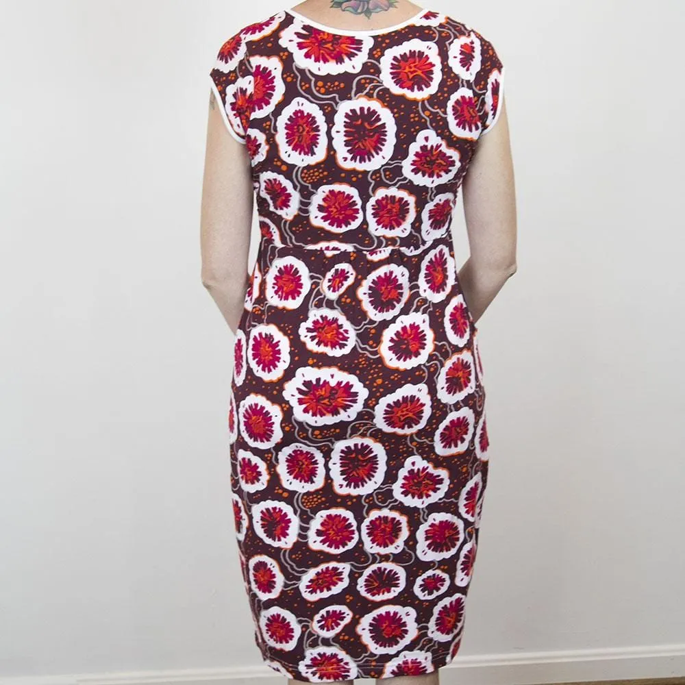 Coral Cross Section Hourglass Dress