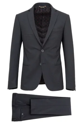 Faux-Uni Black Stretch Wool Suit