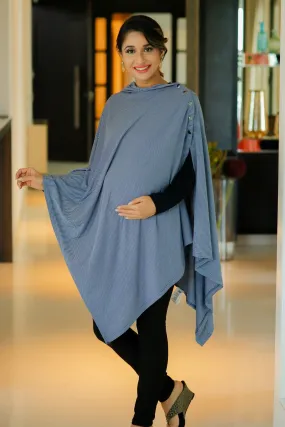 Grey Blue Striped Versatile Nursing Stole