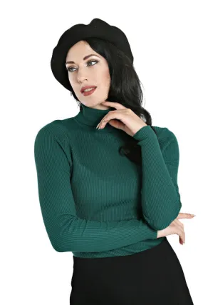 Hell Bunny Spiros Top in Dark Green