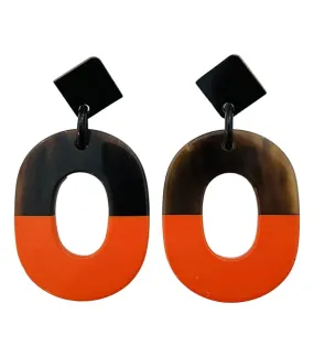 Hermes Buffalo Horn & Lacquered Wood Isthme Earrings