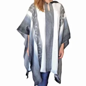 Incan Grays Alpaca Poncho