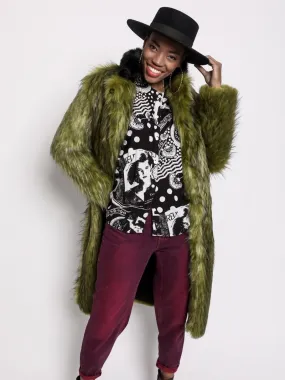 Jade Fox Faux Fur Calf Length Coat