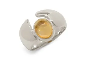 JW23 Cabochon Gemstone Ring, White Gold & Platinum