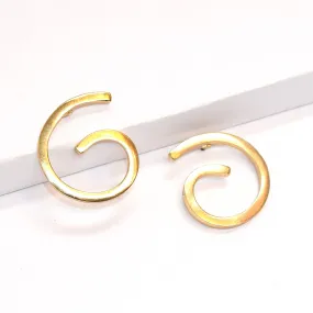 Large spiral stud earrings