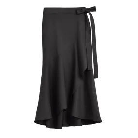 Linen Ruffle Wrap Skirt