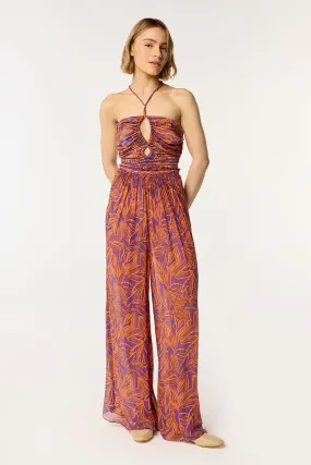 Long Jumpsuit Claudia - Purple Pop Tiger