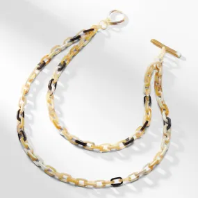 Mabel Necklace :: Brown / White