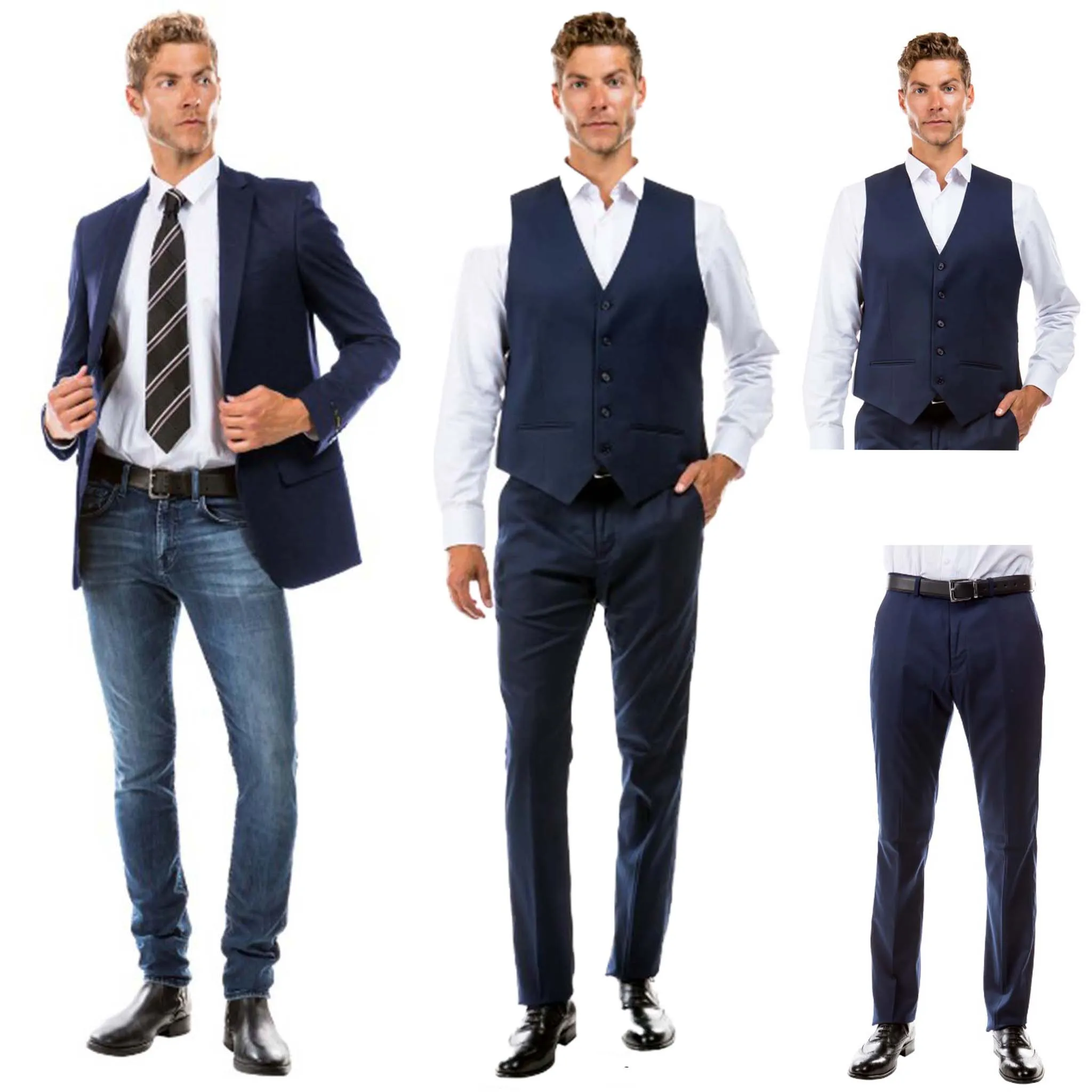 Men's Navy Modern Fit Suit Vest