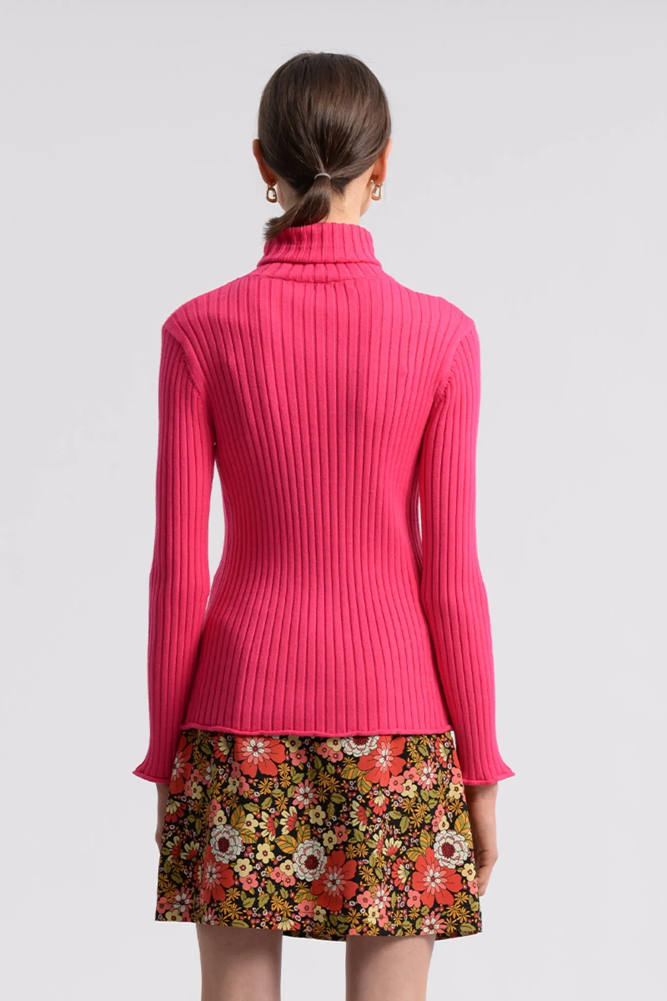 Molly Bracken Hot Pink Turtle Neck Jumper