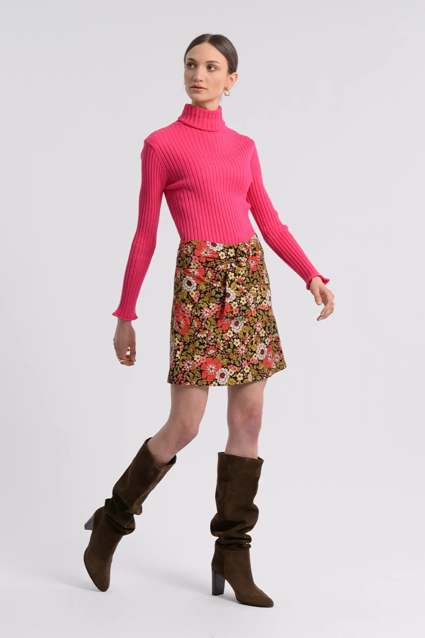 Molly Bracken Hot Pink Turtle Neck Jumper