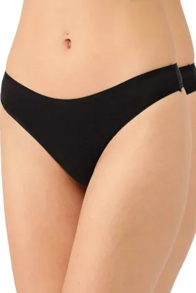 Organic Cotton Antimicrobial Thong (Pack Of 2)-ISP054-Black_Black-