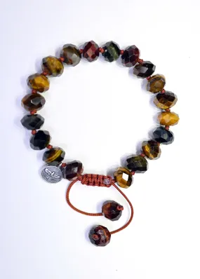 Red, Blue, and Gold Tiger's Eye Bracelet