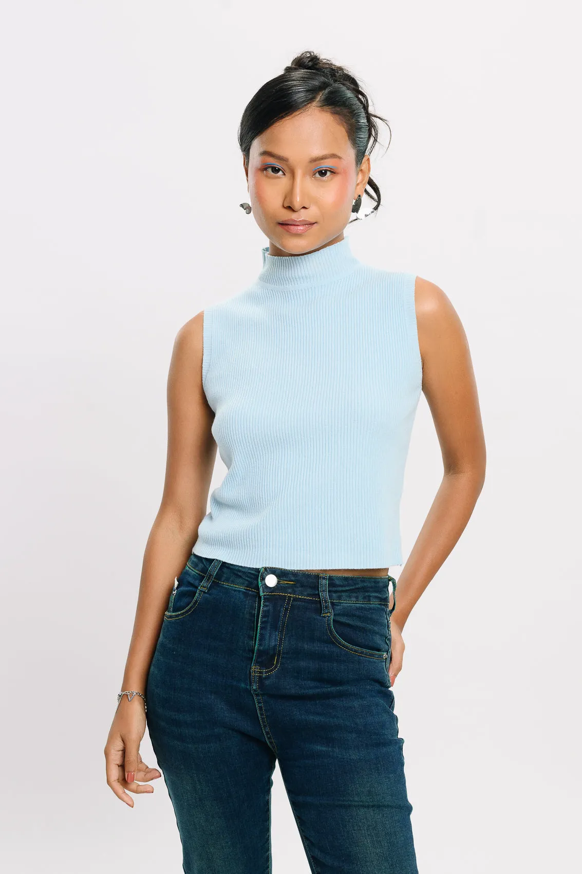 Ribbed Turtle Neck Top