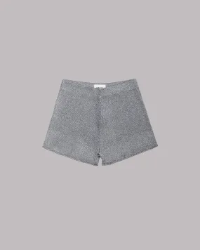 The Silver Sparkly Thin Knit Shorts