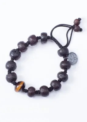 Tibetan Prayer Beads with Gold Tiger Eye