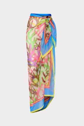 Watercolor Caribbean Coral Chiffon Sarong