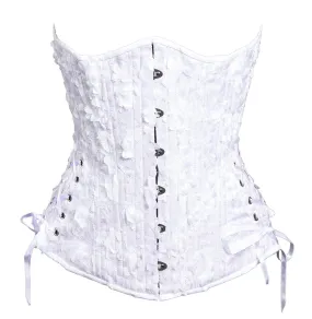 White Ruffle Long Corset, size 20 to 24