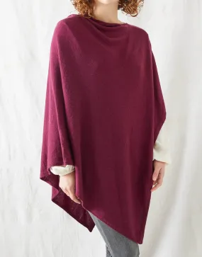 Women's Luxury Merino Wool Cowl Poncho – Plum